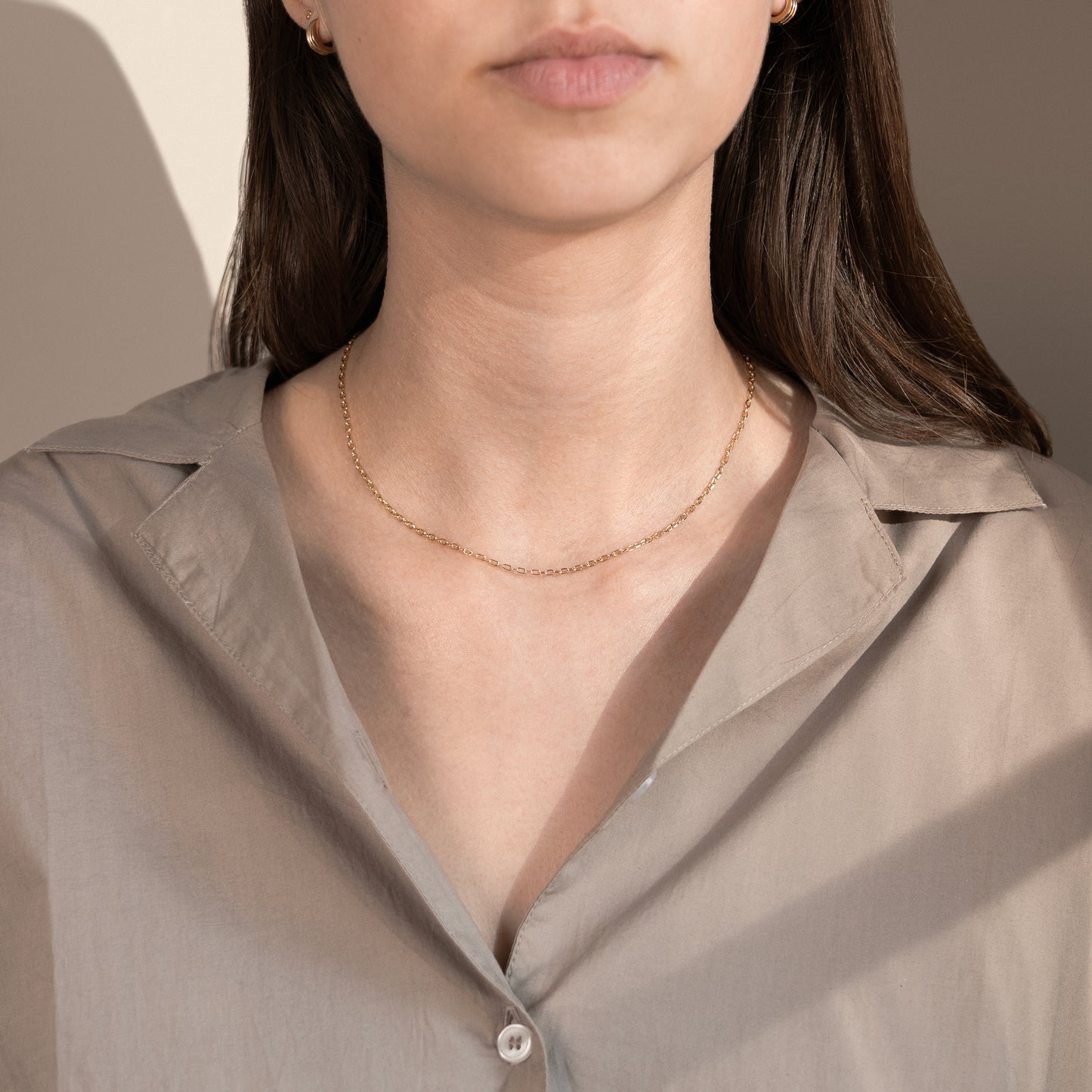 Diamond Cut Necklace 9k 375 solid gold massiv guld halskæde kæde handmade handcrafted copenhagen simple chain handcraftedcph