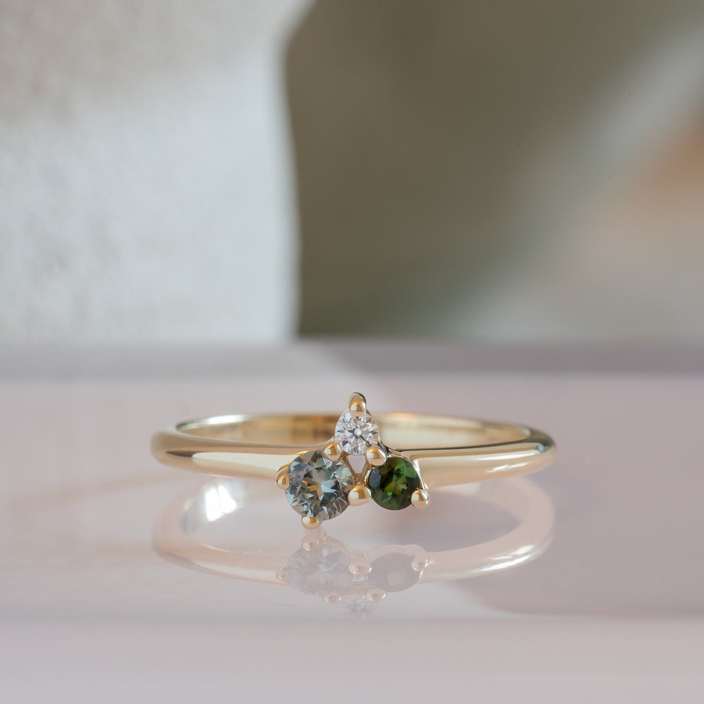 ring solid gold gold 9k green white classic klassisk design wedding bryllup