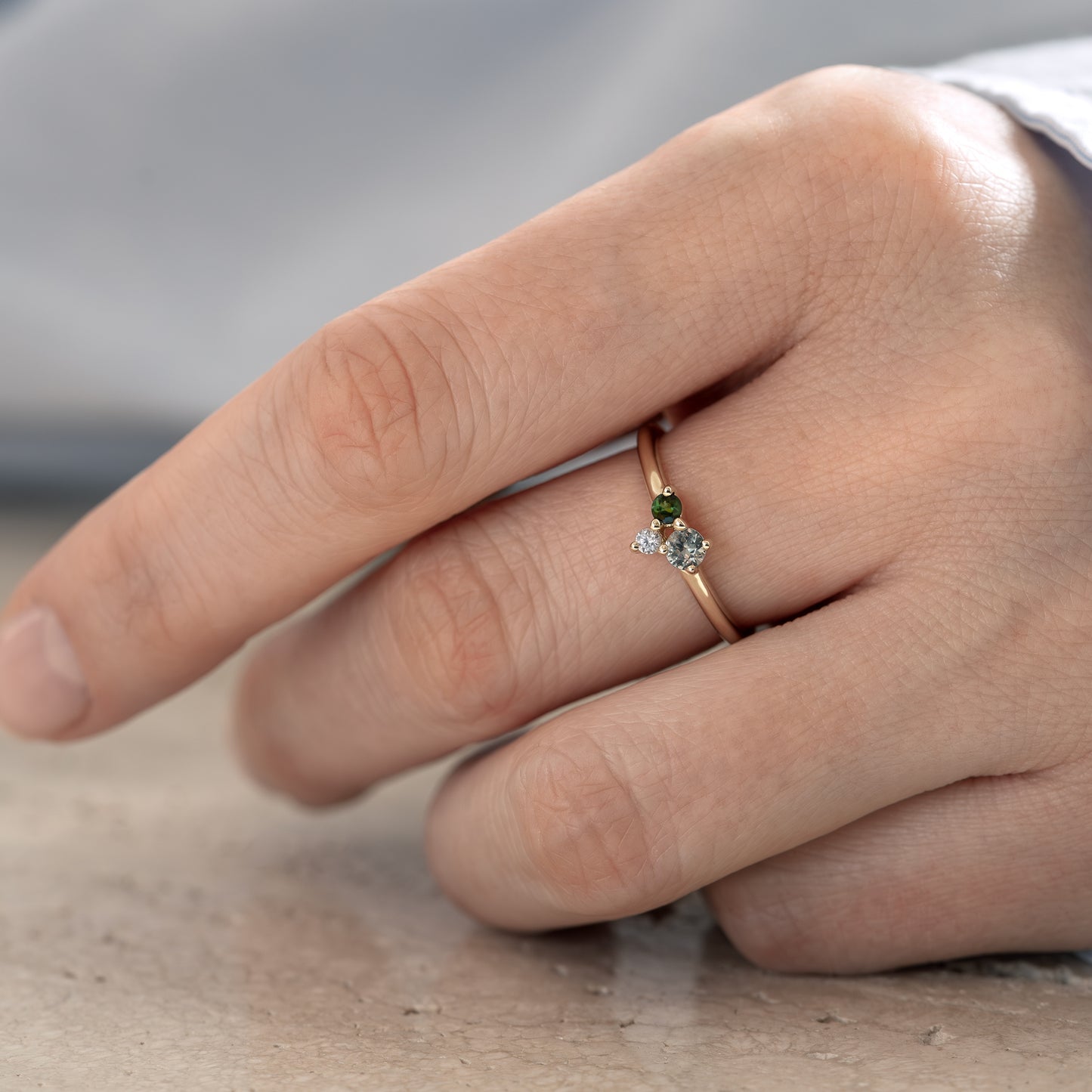 ring solid gold gold 9k green white classic klassisk design wedding bryllup guld