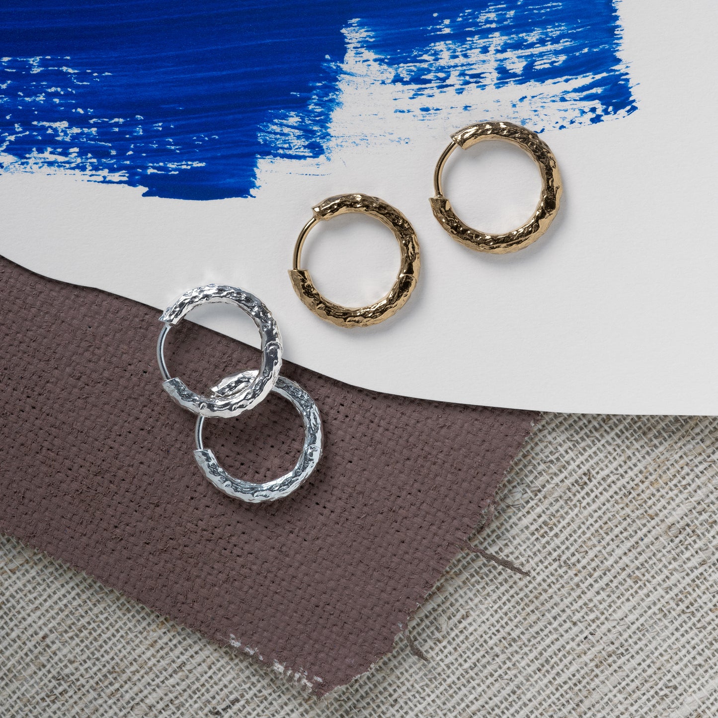 Carla creoles organic structure simple classic hoops kreoler handcraftedcph danish design silver sølv forgyldt gold plated