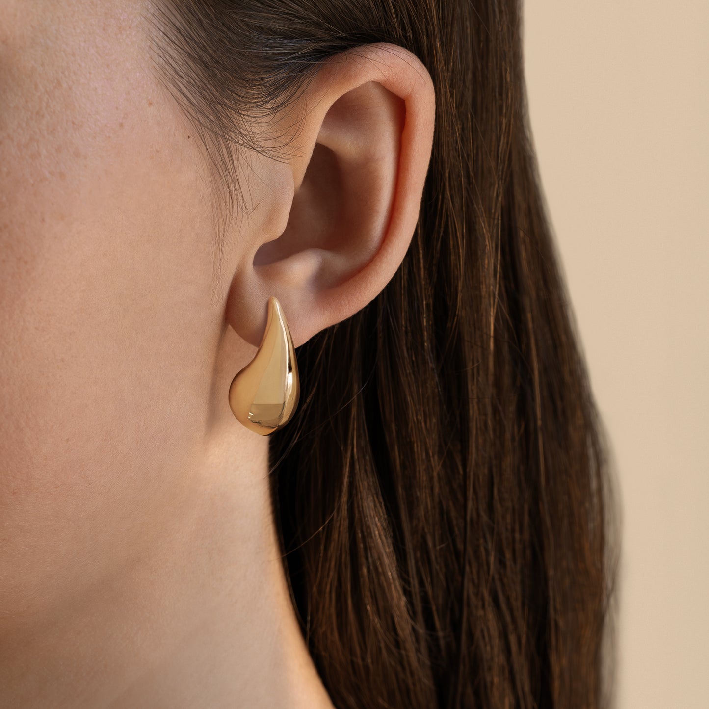 ear studs earrings silver sterling silver goldplated chunky drop shape øreringe ørestik guldbelagt sølv bold statement