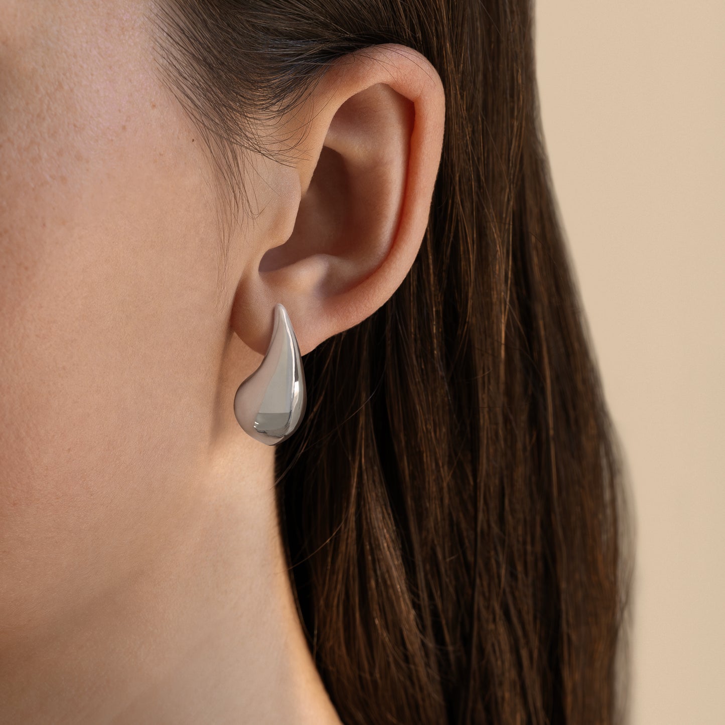 ear studs earrings silver sterling silver goldplated chunky drop shape øreringe ørestik guldbelagt sølv bold statement