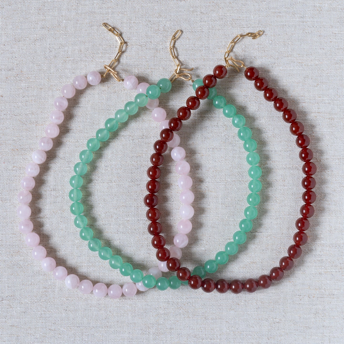 Coco gemstone necklace halskæde  925 silver sølv forgyldt 18k gold plated shiny pearl sten stone karneol carnelian jade rose quartz rosakvarts rose feminine feminin summer chunky classic klassisk simple simpel modern timeless elegant handcraftedcph handcrafted jewelry copenhagen handmade danish design contemporary mix match