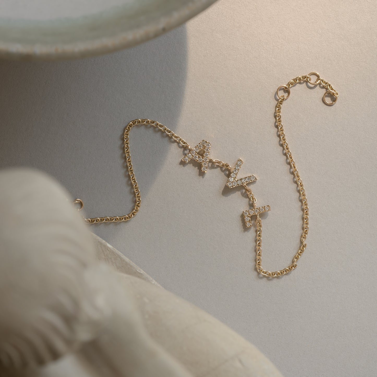 Custom Diamond Letter Bracelet - 9k - Made to Order