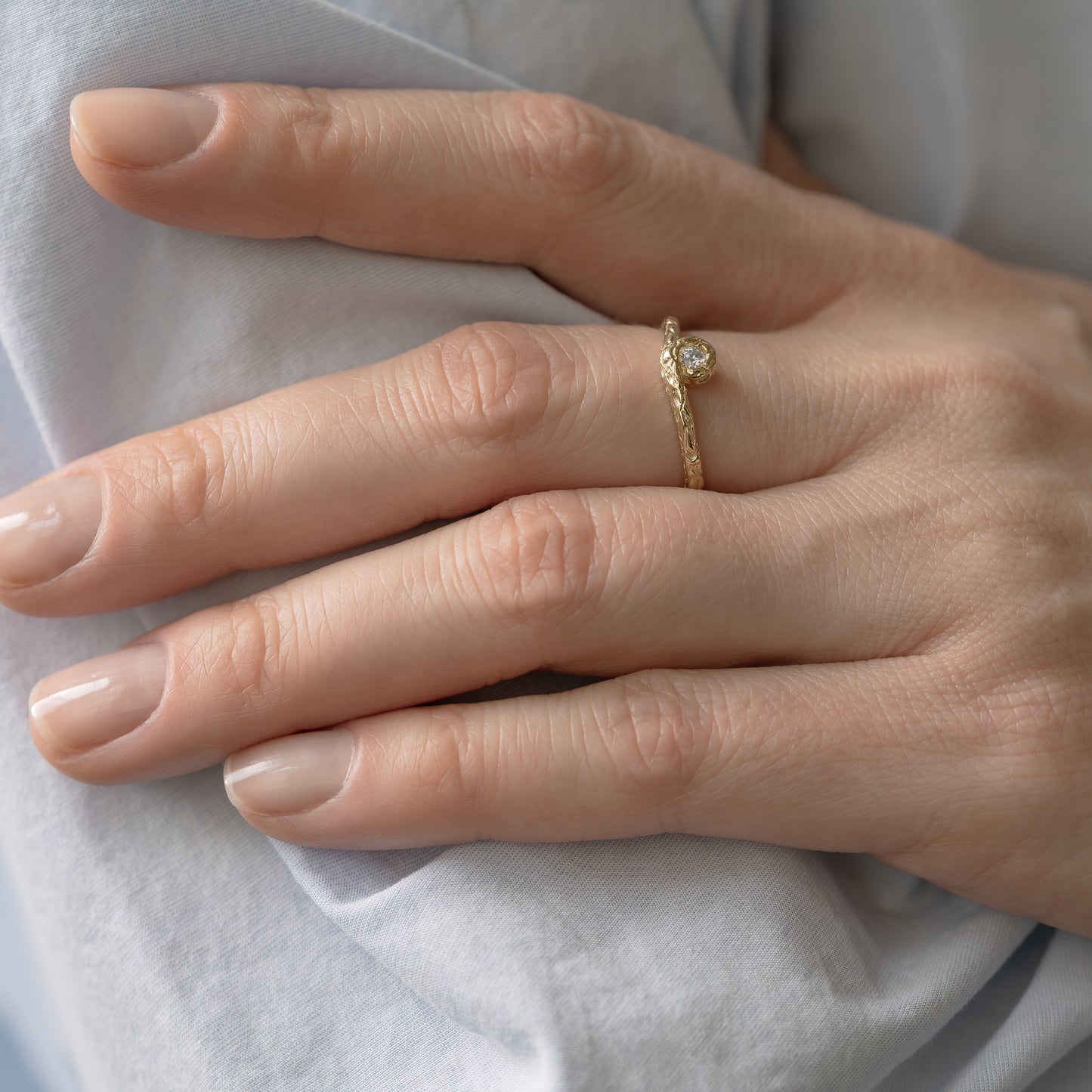 ring moissanite 9k gold guld solid gold organic organisk ring