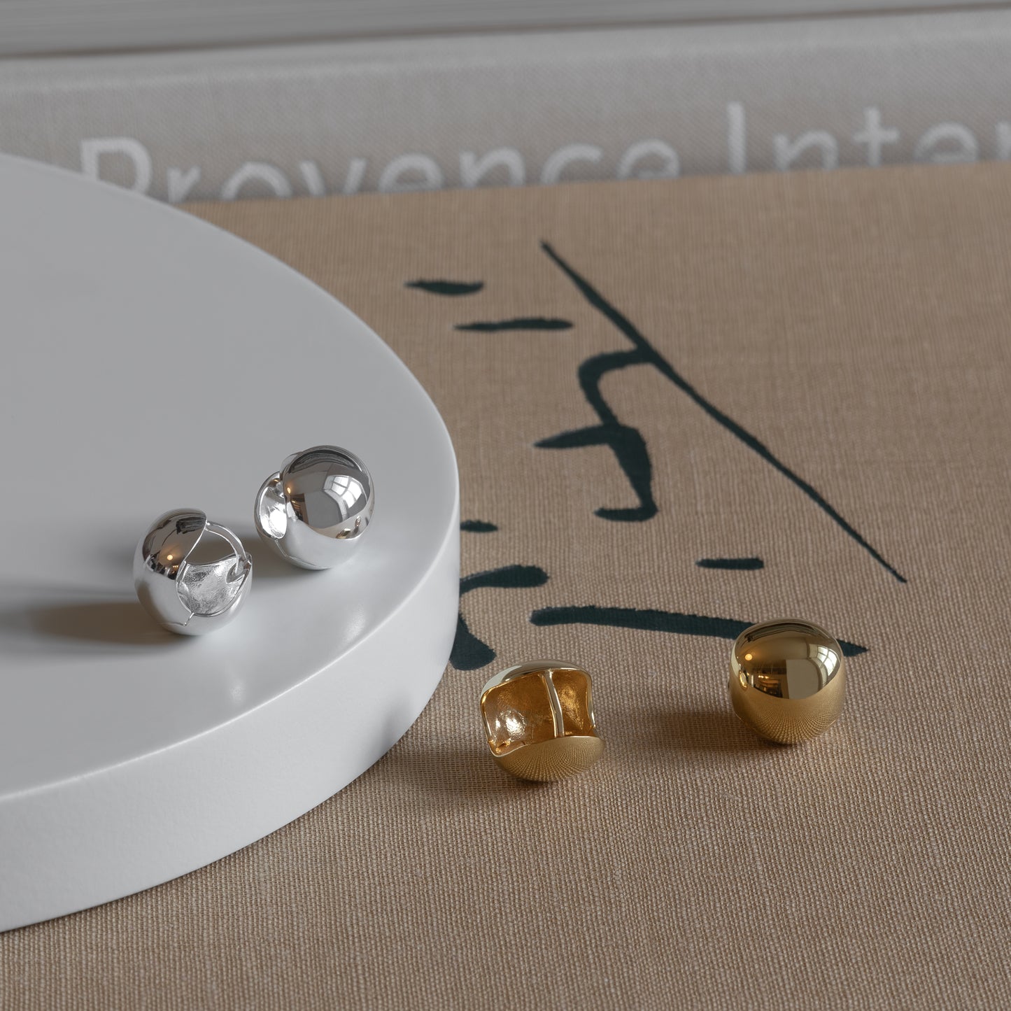 earring ball sterling silver sterling sølv forgyldt gold plated handcraftedcph copenhagen københavn round contemporary minimal moderne