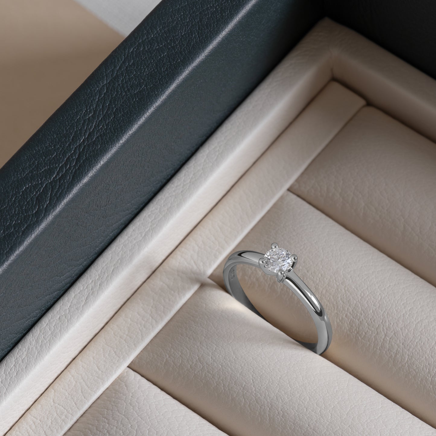 Round Solitaire Diamond Ring - 14k - Made to Order