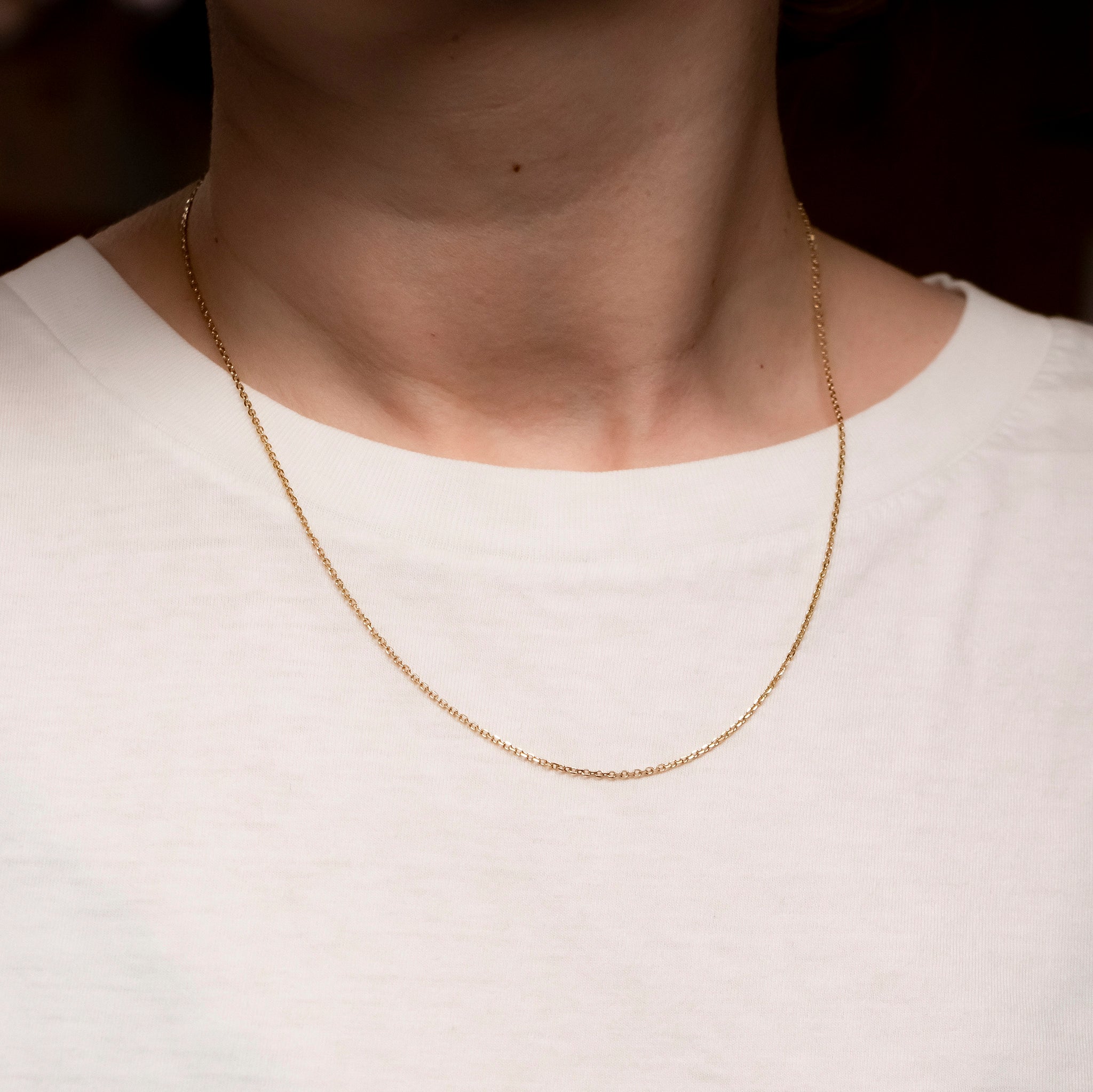 Thin gold chain with on sale diamond