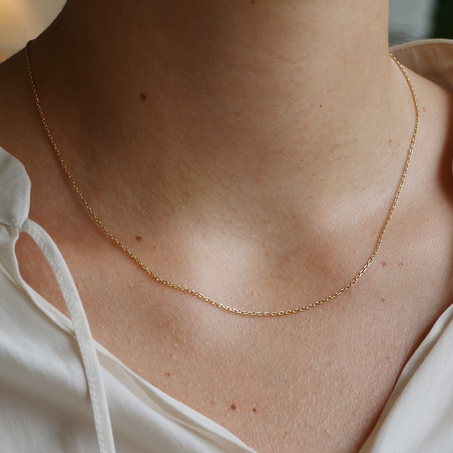 Slim Diamond Cut Necklace - 9k