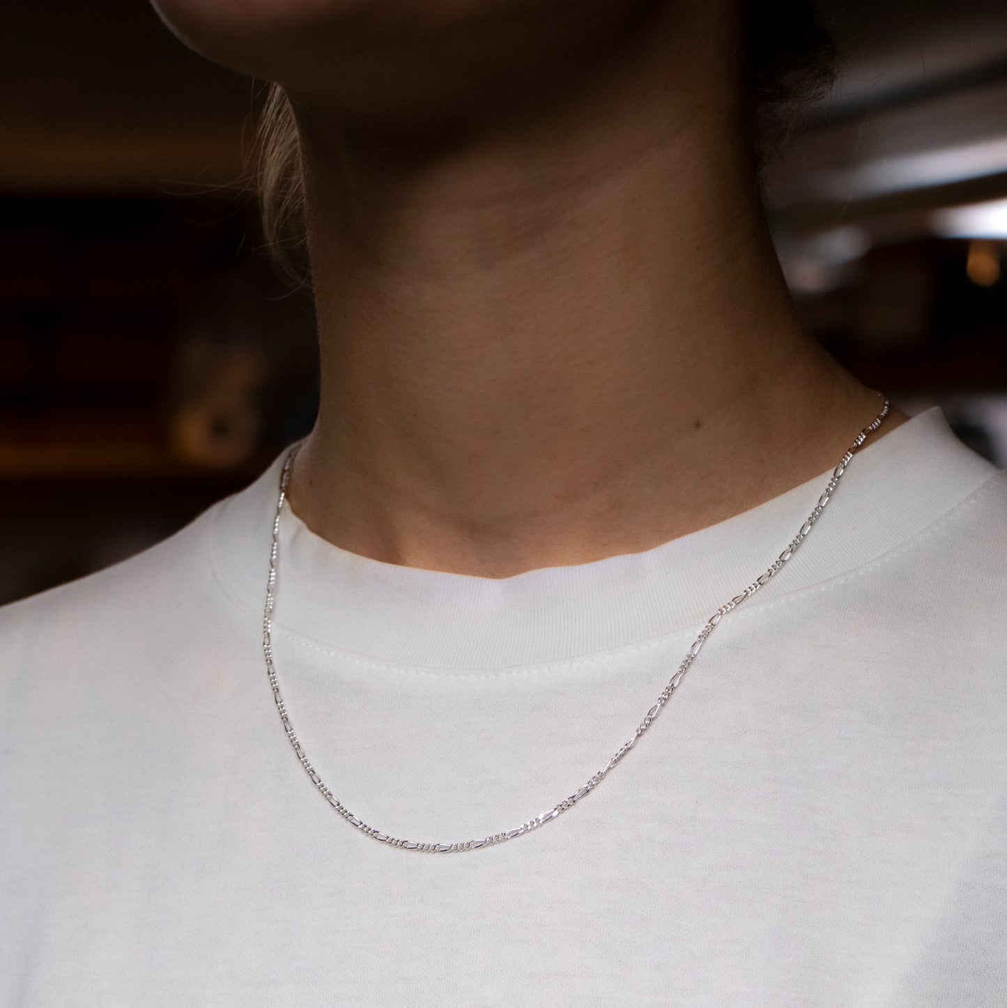 Figaro Necklace halskæde slim chain 925 sterling silver 18k gold plated forgyldt sølv handcrafted copenhagen handcraftedcph handmade simple