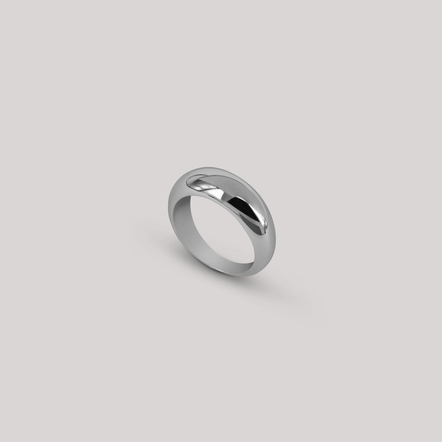 Holly ring handcraftedcph dome ring plain shiny polished sterling silver 18k gold plated sølv forgyldt chunky handmade danish design handcrafted classic
