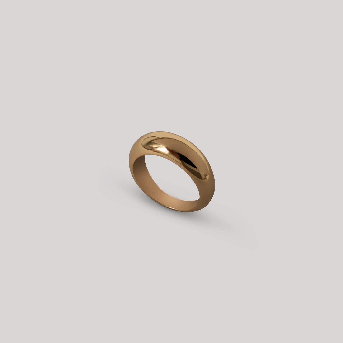 Holly ring handcraftedcph dome ring plain shiny polished sterling silver 18k gold plated sølv forgyldt chunky handmade danish design handcrafted classic