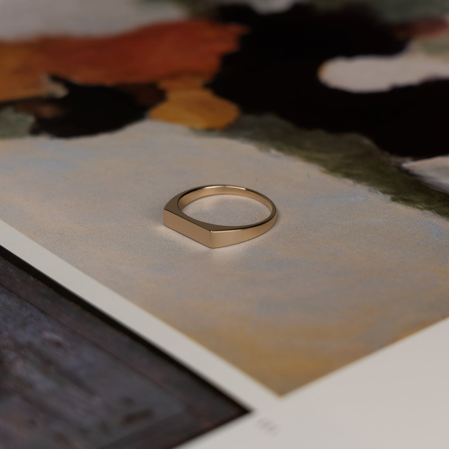 Maya square rectangular signet ring signet ring solid gold 9k massiv guld handcraftedcph handmade classic danish design womens ring signet ring handcrafted timeless