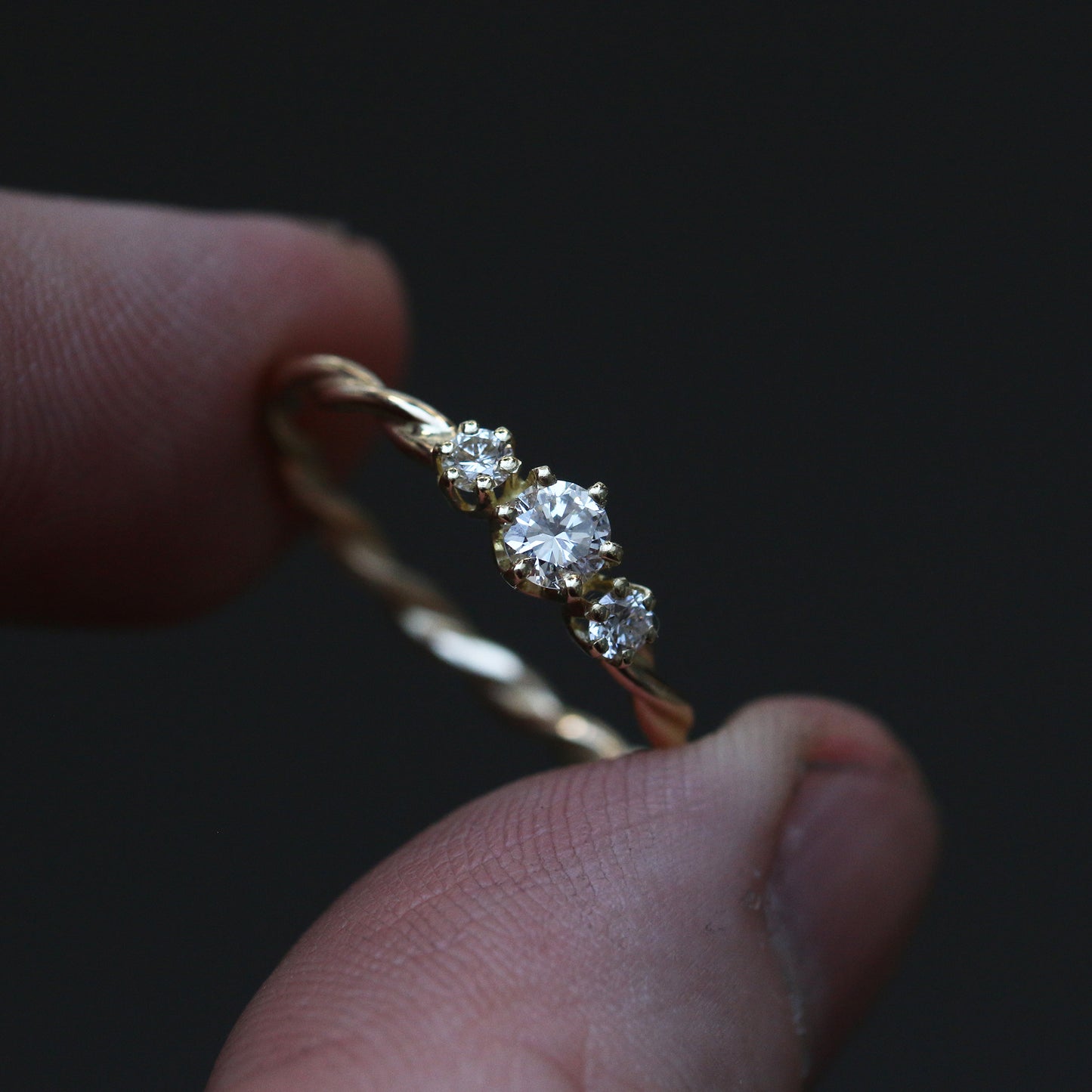 
                  
                    Swirled Diamond Ring - 14k - Made to Order
                  
                