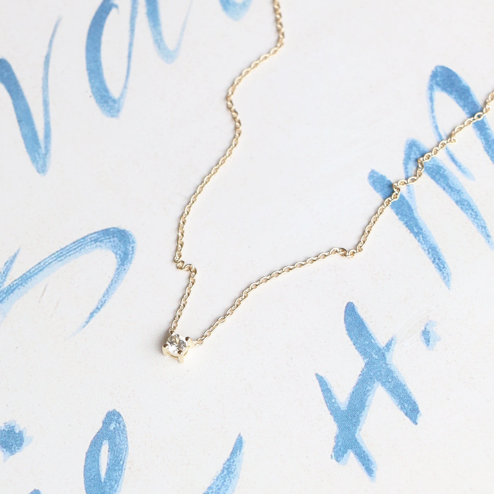 Sophie White Moissanite Necklace - 9k – Handcrafted Cph