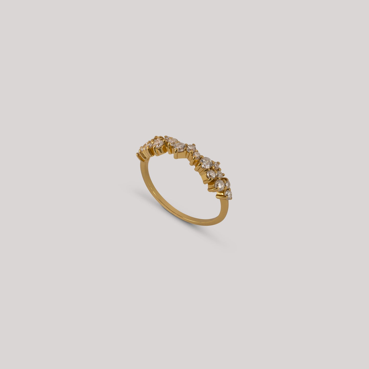 Yaiza Ring HandcraftedCPH jasmine 18k gold plated 925 sterling silver forgyldt sølv cluster crystal organic handmade handcrafted danish design copenhagen