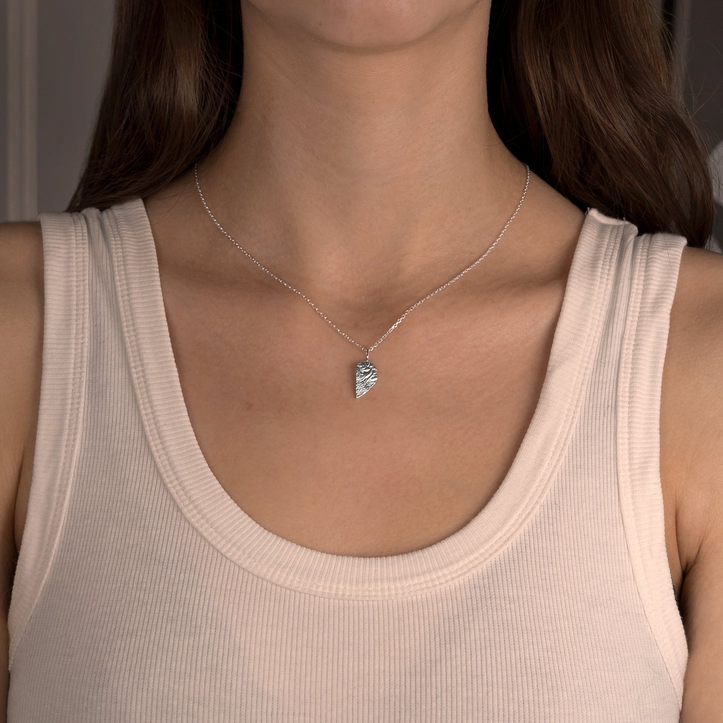 split heart pendants molten organic handmade sterling silver 18k gold plated knækhjerte vedhæng sølv forgyldt organic texture handcraftedcph