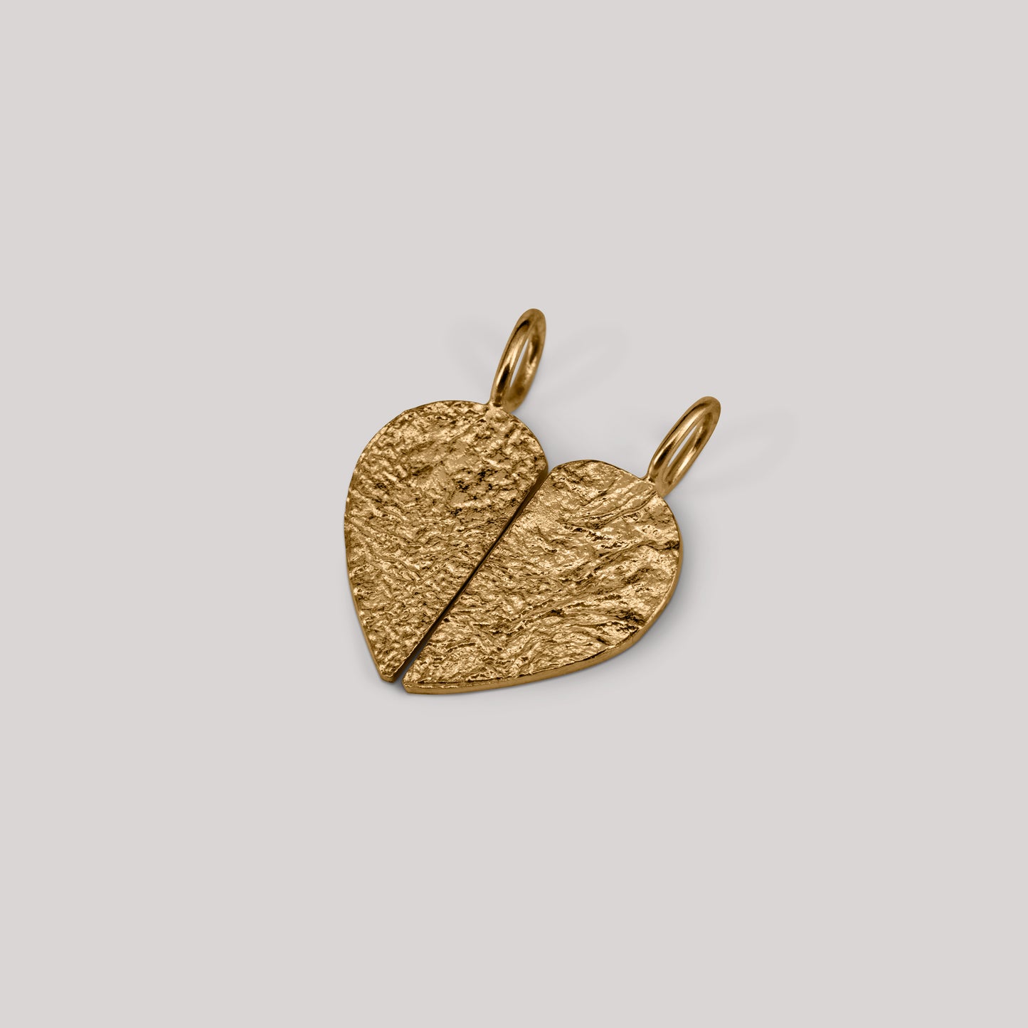 split heart pendants molten organic handmade sterling silver 18k gold plated knækhjerte vedhæng sølv forgyldt organic texture handcraftedcph