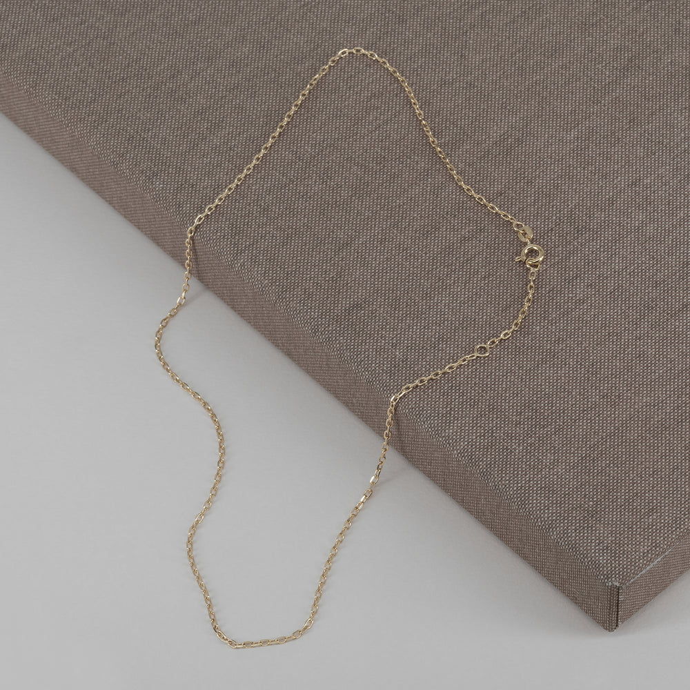 Diamond Cut Necklace 9k 375 solid gold massiv guld halskæde kæde handmade handcrafted copenhagen simple chain handcraftedcph