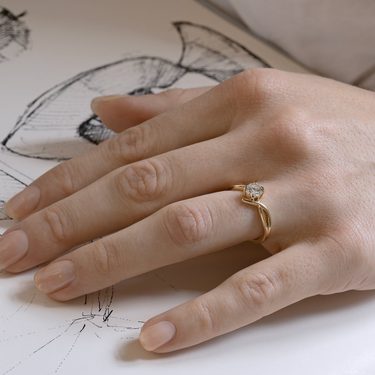 14k gold ring, gold ring, wedding, engagement, bryllup, forlovelse, forlovelsesring, wedding ring, diamonds, diamanter, lab diamanter