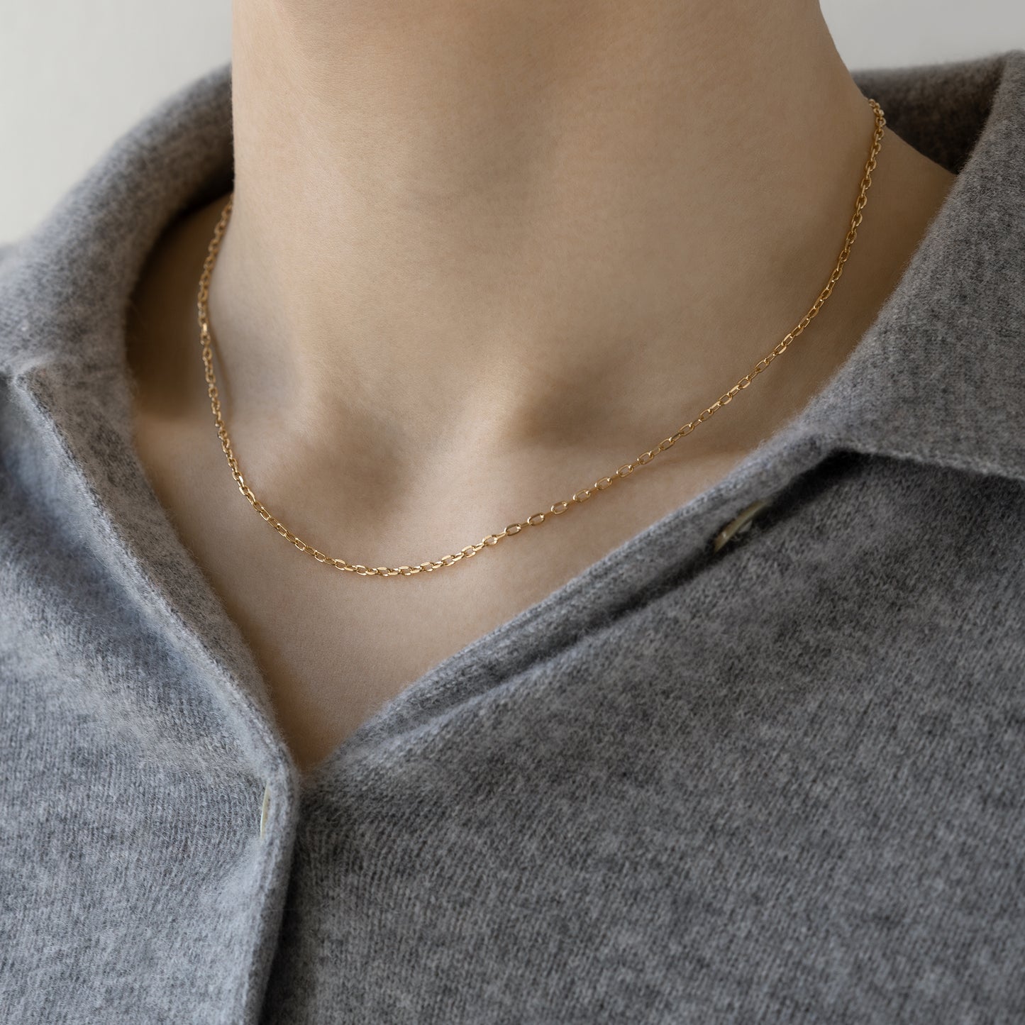 Diamond Cut Necklace 9k 375 solid gold massiv guld halskæde kæde handmade handcrafted copenhagen simple chain handcraftedcph