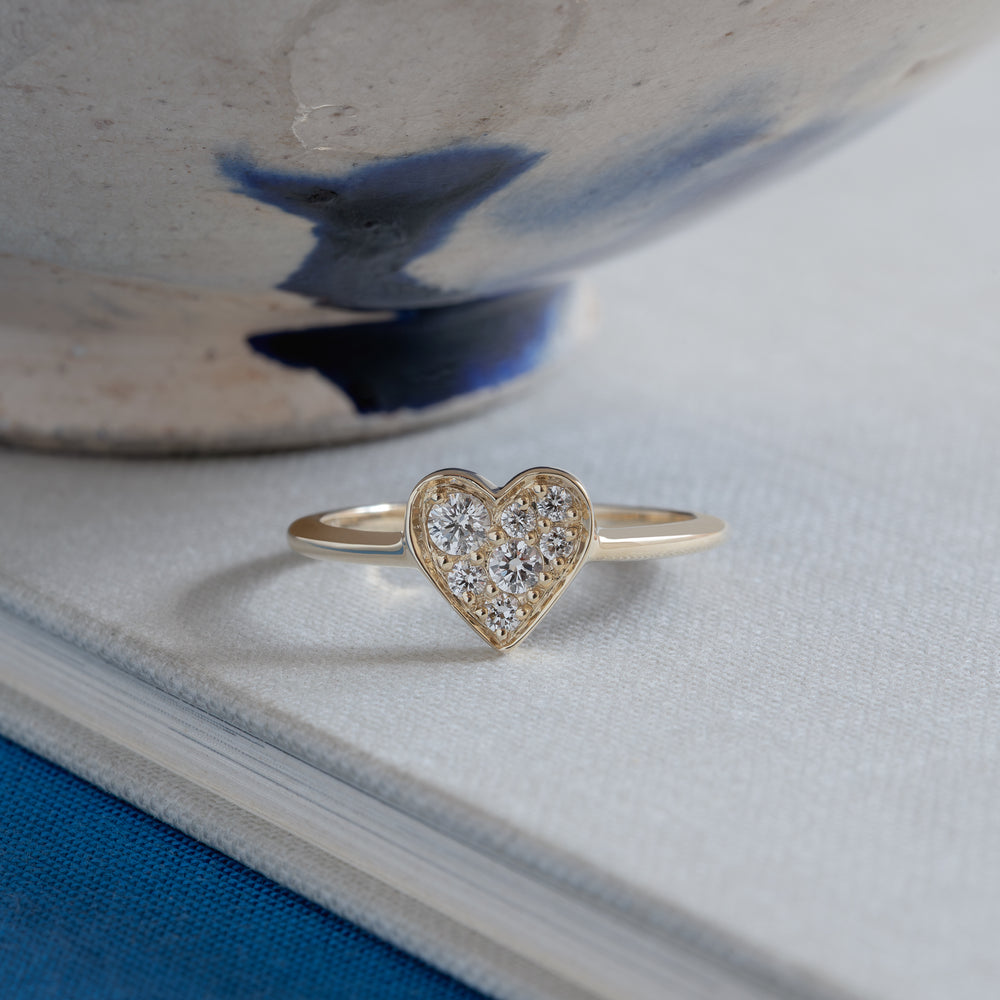 9k gold , 9k guld, ring, diamanter, diamonds, lab diamonds, heart, hjerteformet, hjerte ring, hjerte, cute, gift, giftidea, gave, gaveide 