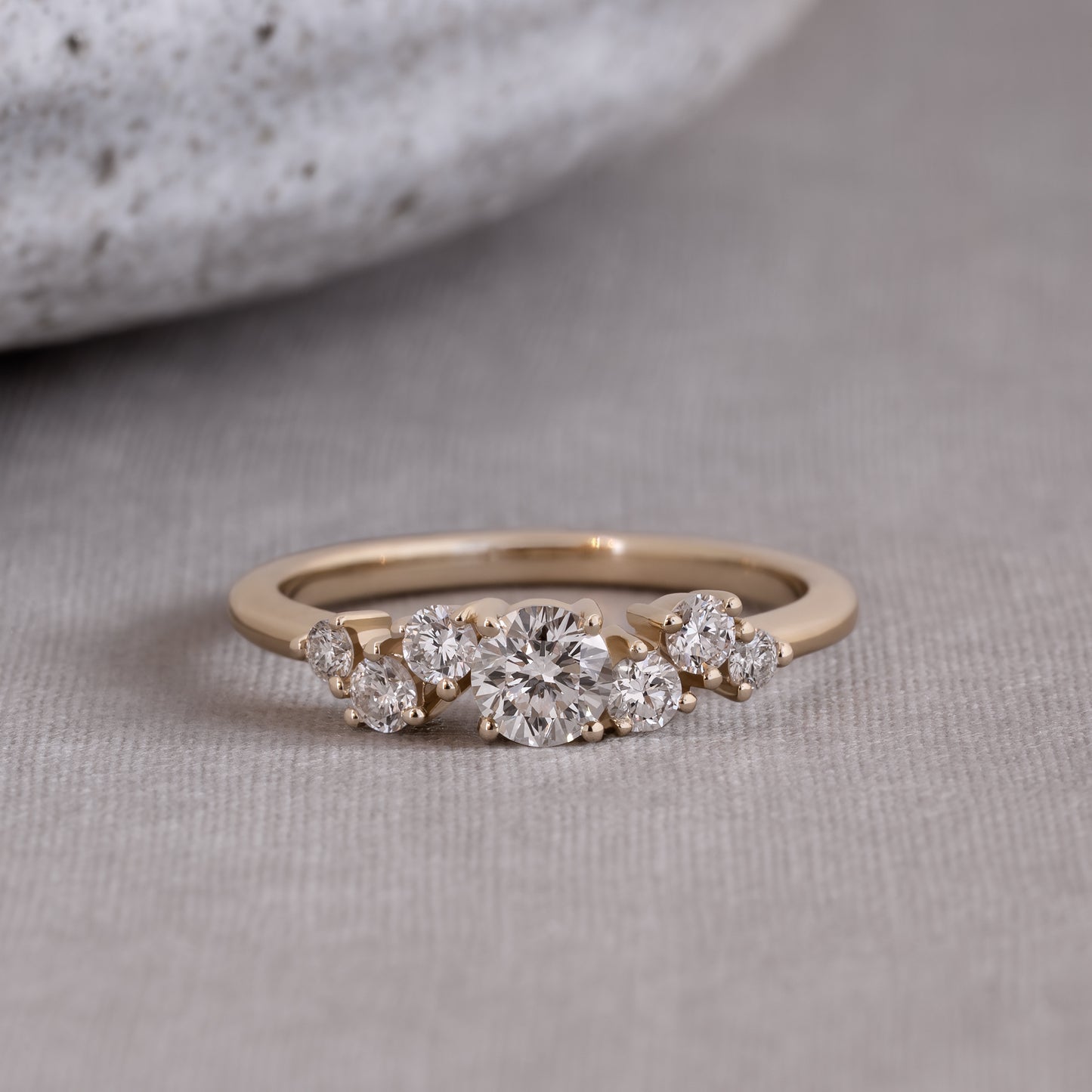 14k gold ring, guldring, guld, 14k guld, cluster ring, wedding ring, bryllup, engagement ring, forlovelsesring, lab diamant, lab diamanter, diamonds