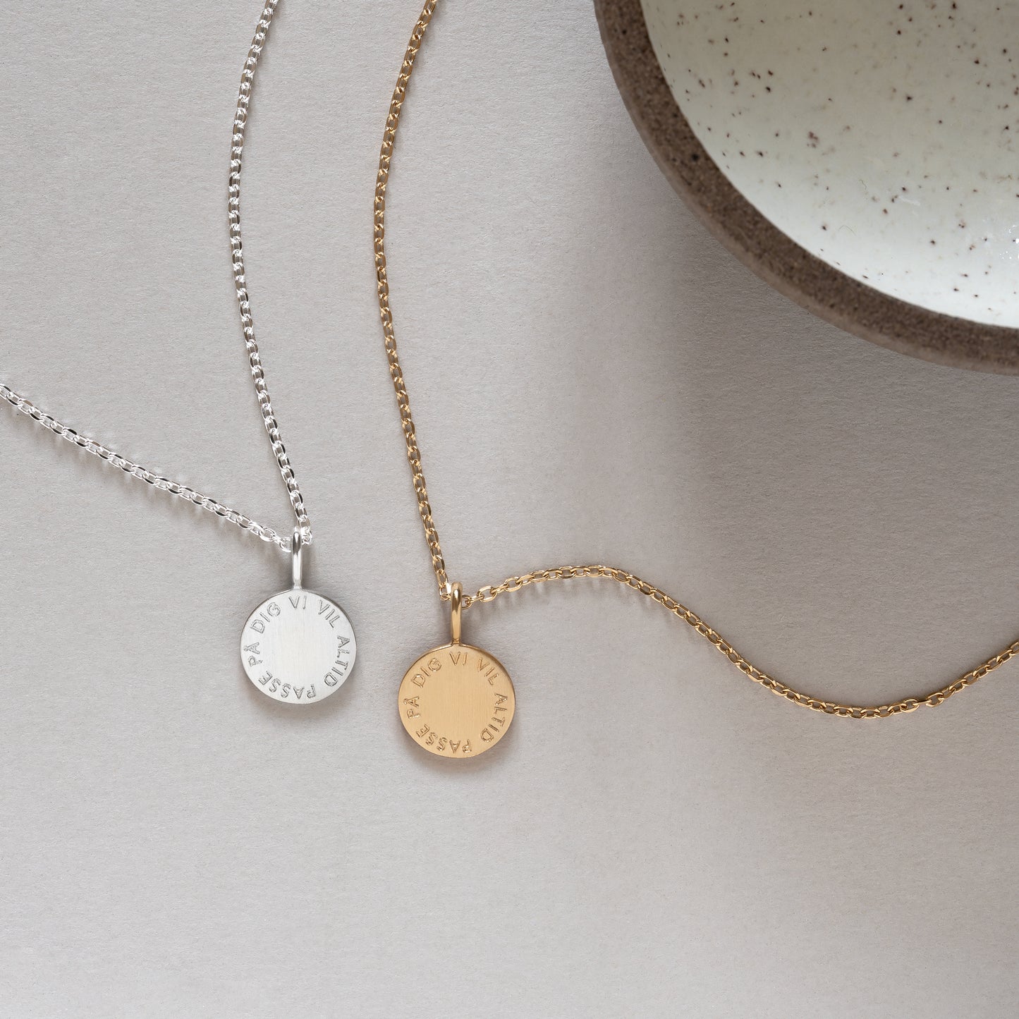 vi vil altid passe på dig mini charm pendant handcraftedcph 925 sterling silver 18k gold plated mini vedhæng sølv forgyldt håndlavet dåbsgave indgraveret graveret engraved gave 