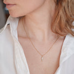 Alaia pendant solid gold massiv guld pendant trilogi safir white sapphire handcraftedcph