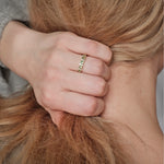 anastasia ring 9k solid gold ring massiv guldring green tsavorite white sapphire safir handcraftedcph