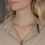 River Charm Pendant - White Sapphire - 9k