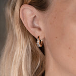Daphne Hoops creoles kreol 925 sterling silver 18k gold plated forgyldt sølv earrings øreringe cluster crystal krystal krystaløreringe click closure kliklås Danish design HandcraftedCPH Handcrafted handmade Copenhagen classic elegant timeless