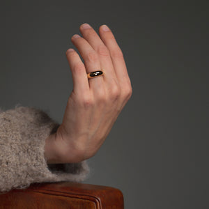 Holly ring handcraftedcph dome ring plain shiny polished sterling silver 18k gold plated sølv forgyldt chunky handmade danish design handcrafted