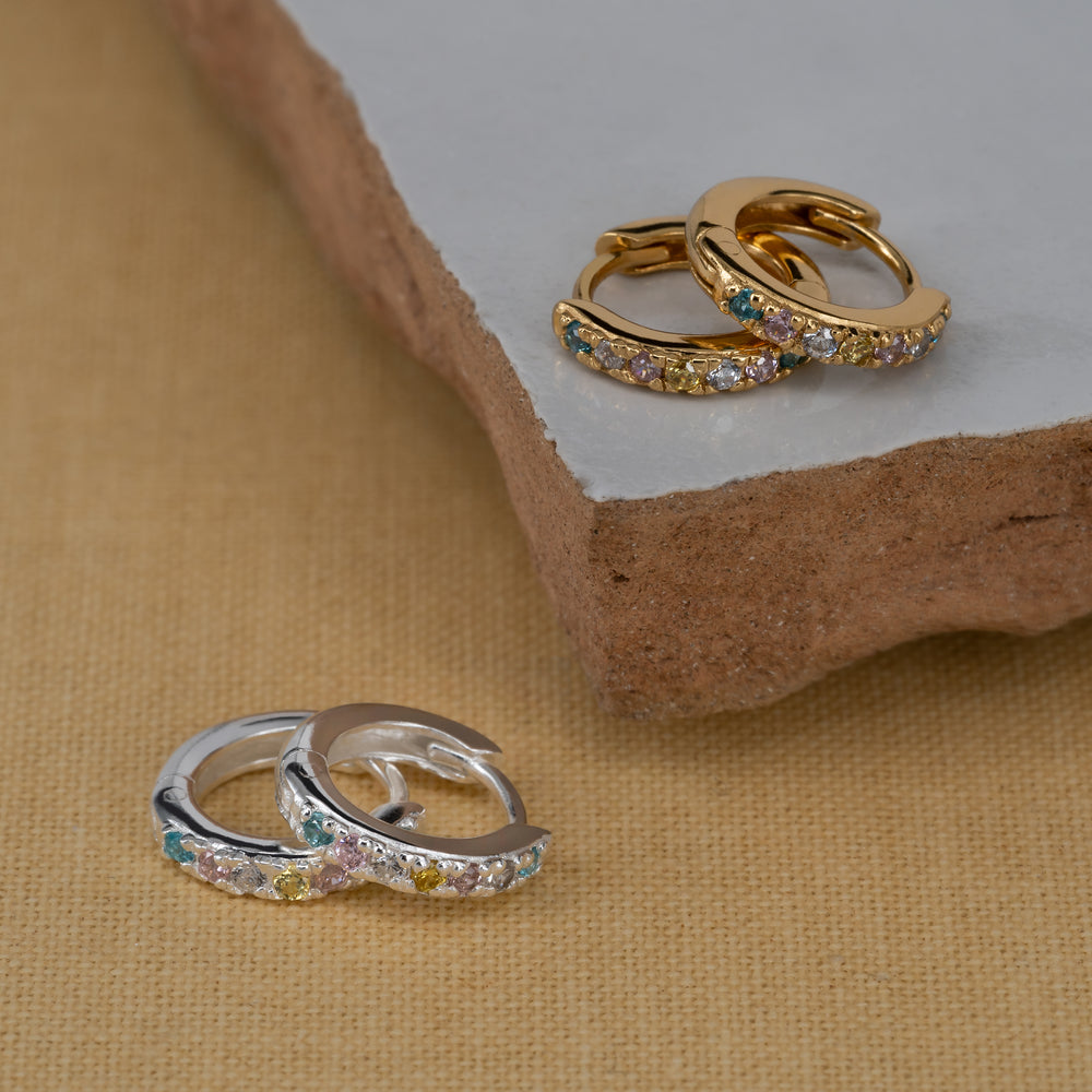 Lotus hoops pastel handcraftedcph creole creoles kreoler øreringe sterling silver 925 sølv 18k gold plated 18kt forgyldt pastel pastelfarver douche douce colour color handcrafted simple copenhagen danish design