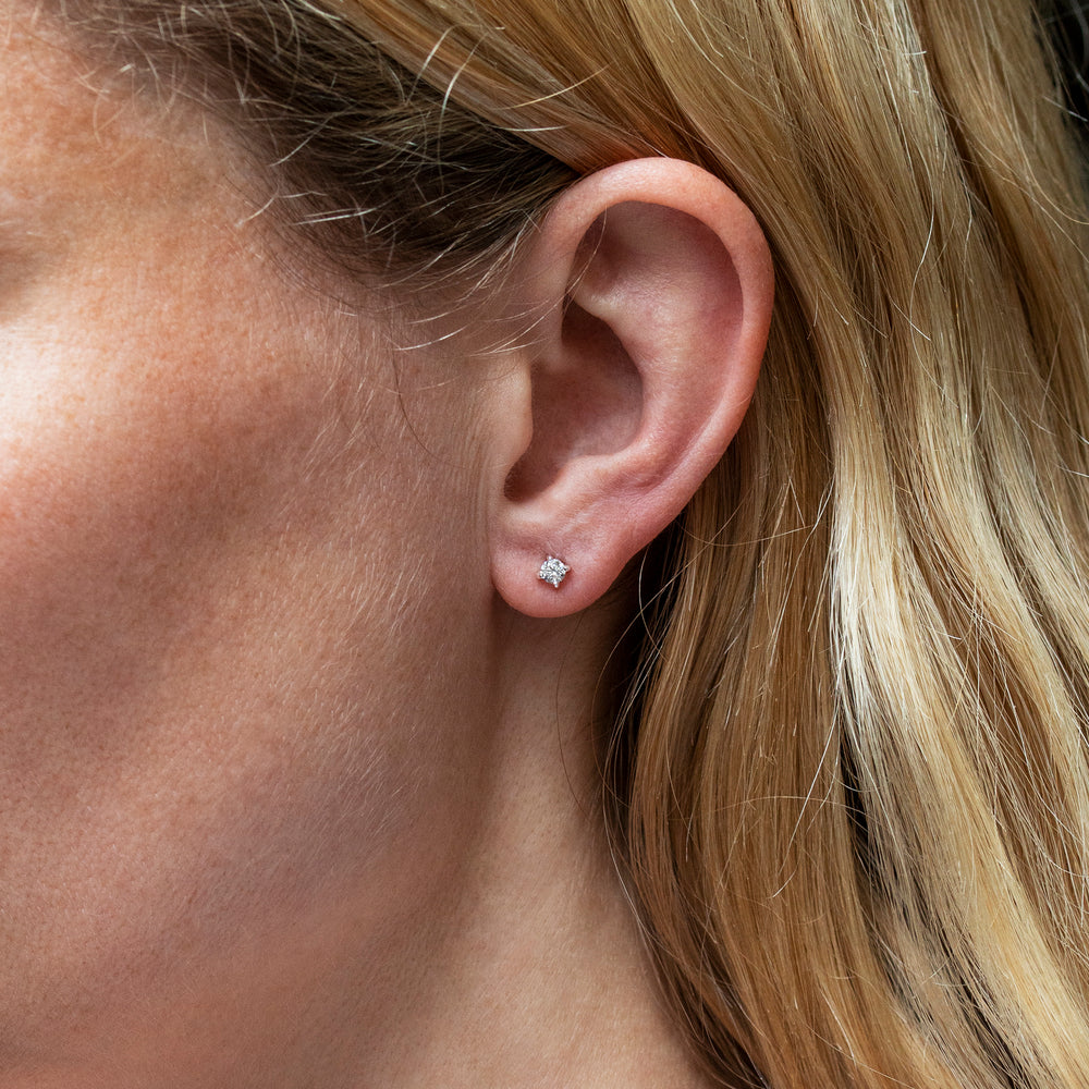 Minerva ear stud ear stick earrring white clear crystal ørestikker krystal handcraftedcph handmade danish design