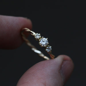 Swirled Diamond Ring - 14k - Made to Order