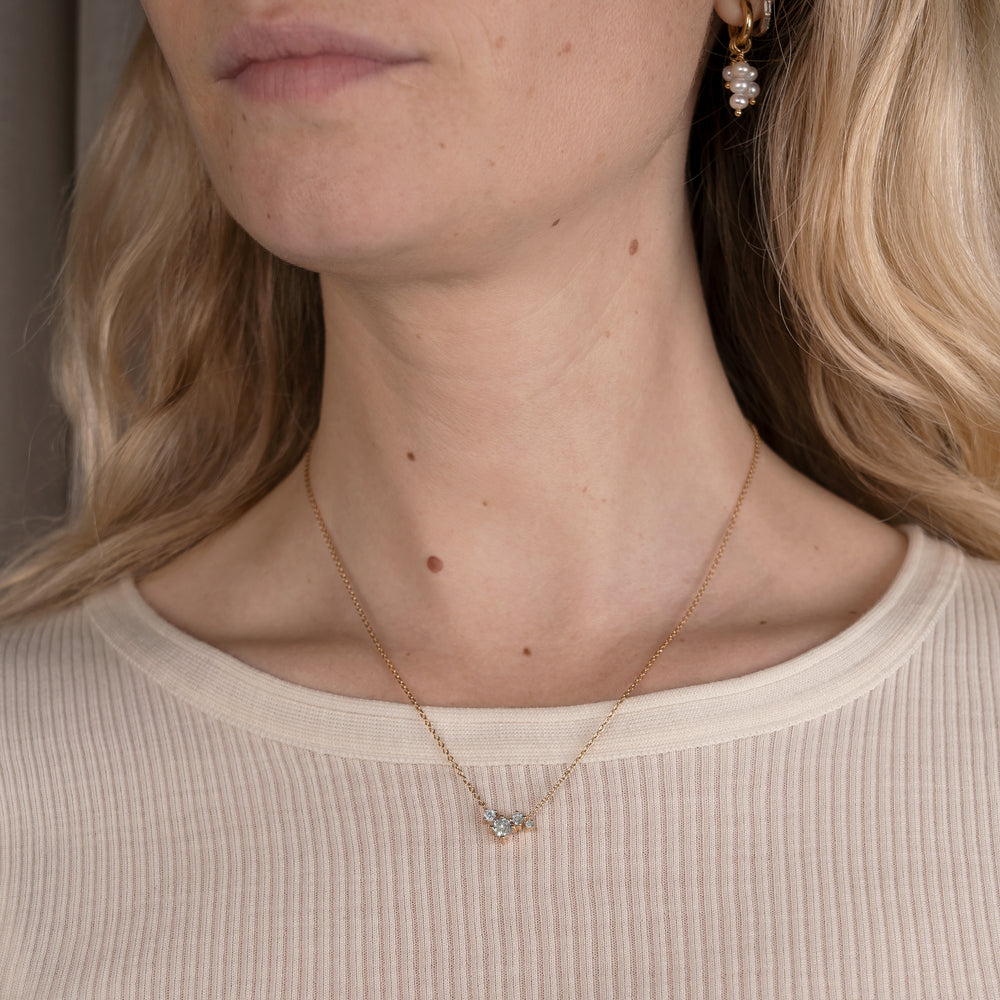 
                      
                        Sonya Necklace halskæde 925 Sterling silver 18k goldplated forgyldt sølv zircon crystal krystal cluster formation Danish design HandcraftedCPH handcrafted Copenhagen handmade shiny classic modern
                      
                    
