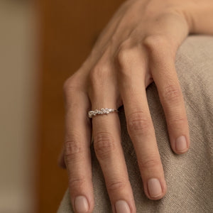 Yaiza Ring HandcraftedCPH jasmine 18k gold plated 925 sterling silver forgyldt sølv cluster crystal organic handmade handcrafted danish design copenhagen 