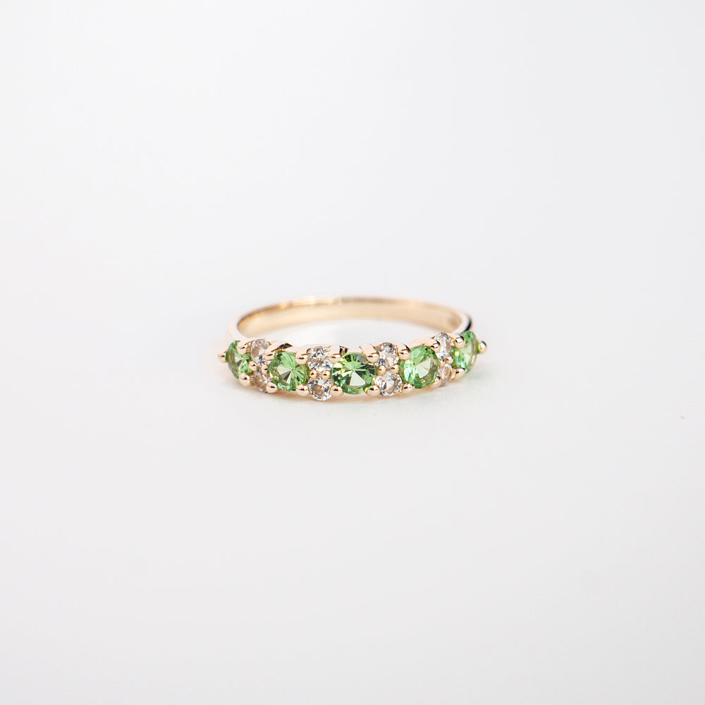 
                  
                    anastasia ring 9k solid gold ring massiv guldring green tsavorite white sapphire safir handcraftedcph
                  
                