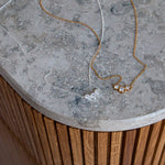 colette three stone necklace handcraftedcph silver sølv gold plated guld 18k slim chain zirconia crystals necklace halskæde danish design simple organic