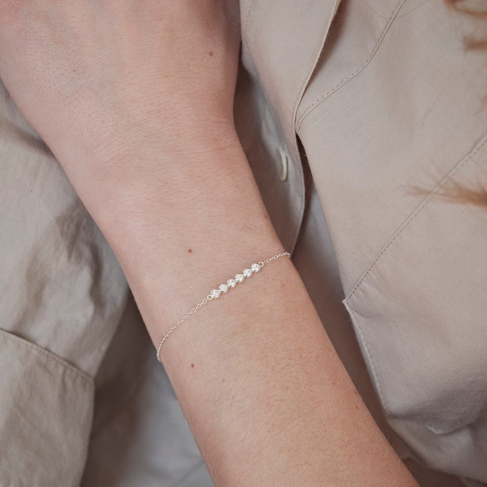 cora white bracelet sterling silver handcraftedcph sølv handmade crystal zirconia simple