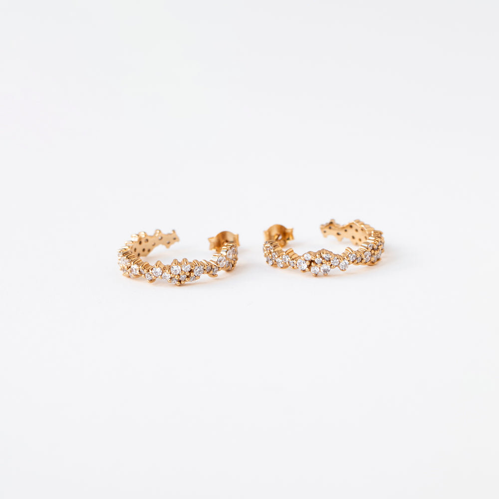 cornelia hoops silver gold plated cluster creoles crystal handmade forgyldt sølv handcraftedcph