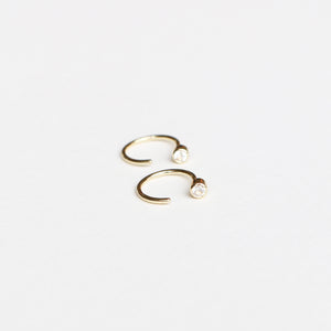 Cut Hoops - White Sapphire - 9k