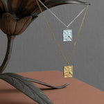 edgy pendant green handcraftedcph organic melted molten texture crystal zirconia zirkon sterling silver 18k gold plated sølv forgyldt vedhæng halskæde necklace danish design handcrafted minimal