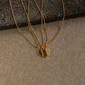 threesplitheart pendant gold plated pendant sterling silver forgyldt sølv vedhæng med hjerte.jpg